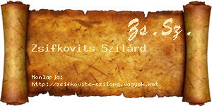 Zsifkovits Szilárd névjegykártya
